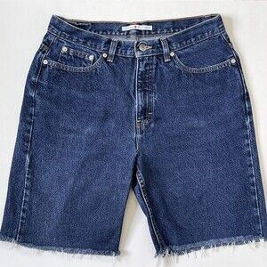 VTG Tommy Hilfiger Jean Shorts Cut Off Mens Size 30 X 9 Blue Denim Flag Logo
